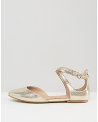 Artifact Indføre flod Aldo Falorisa Gold Ballerina Flat Shoes, $29 | Asos | Lookastic
