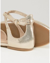 Aldo Falorisa Gold Ballerina Flat Shoes
