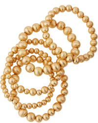 Lydell NYC Textured Golden Beaded Stretch Bracelets Set Of 5