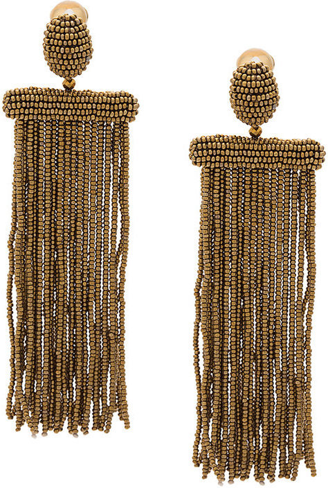 Gold Beaded Tassel Earrings - Private Gallery Boutique