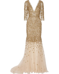 Marchesa Embellished Tulle Gown