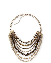 Asstd Private Brand Gold Tone Multi Row Beaded Necklace