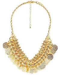 Charlotte Russe Chain Bead Coin Collar Necklace