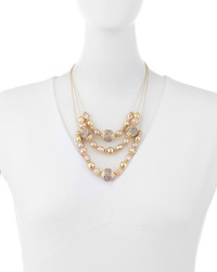 Fragments for Neiman Marcus Fragts Triple Row Beaded Crystal Necklace