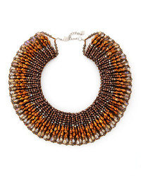 Nakamol Beaded Crystal Collar Necklace Bronzegray Multi