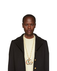 Gucci Gold Crystal And Pearl Pendant Necklace