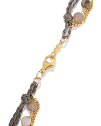 Chan Luu Layered Gold Plated And Cord Multi Stone Necklace