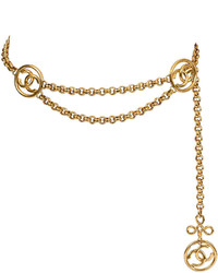 One Kings Lane Vintage Chanel Triple Logo Gold Beltnecklace