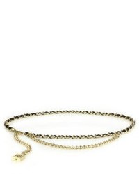 Tory Burch Leather Woven Chain Belt