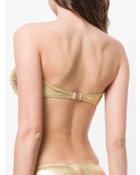 Norma Kamali Metallic Strapless Bikini Top