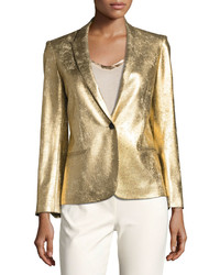 Zadig & Voltaire Vedy Deluxe Gold Colored Fitted Blazer