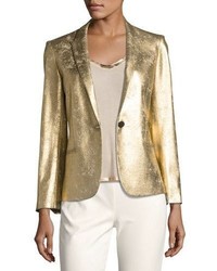 Zadig & Voltaire Vedy Deluxe Gold Colored Fitted Blazer