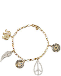 Sydney Evan 14k Gold Multi Charm Bracelet With Diamonds Sapphires