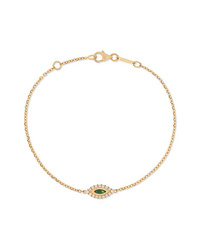 Anita Ko 18 Karat Gold Emerald And Diamond Bracelet