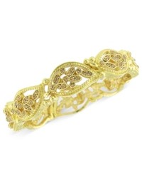 2028 Bracelet Gold Tone Topaz Crystal Leaf Stretch Bracelet
