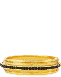 Jose & Maria Barrera 24k Gold Plated Bracelet With Jet Black Crystals