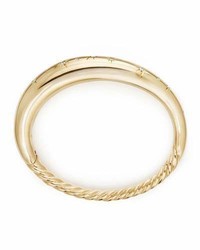 David Yurman 95mm Pure Form Smooth 18k Gold Bracelet With Diamonds Size M