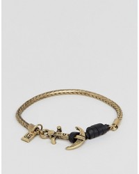 Icon Brand Anchor Chain Bracelet In Burnished Gold