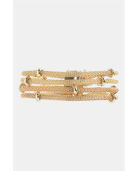 Anne Klein Multi Row Mesh Bracelet Gold