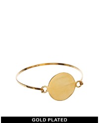 Asos Gold Plated Disc Bangle Bracelet