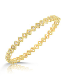 Roberto Coin Barocco Single Row Diamond Bracelet In 18k Yellow Gold