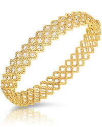 Roberto Coin Barocco Three Row Diamond Bracelet In 18k Yellow Gold