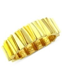 BCBGeneration Bracelet Gold Tone Curved Stretch Bracelet