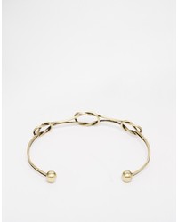 Asos Brand Bangle With Knots In Gold