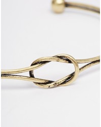 Asos Brand Bangle With Knots In Gold