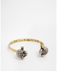 Asos Brand Bangle With Skull Ends