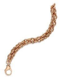 Bronzarte 18k Rose Gold Over Bronze Bracelet Textured Multi Link Bracelet