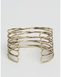 Asos Caged Bracelet Cuff In Worn Gold
