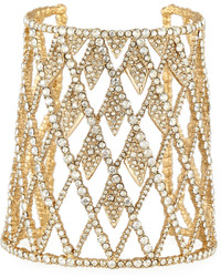 Alexis Bittar Crystal Lattice Cuff Bracelet Golden