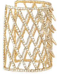 Alexis Bittar Crystal Lattice Cuff Bracelet Golden