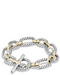David Yurman Cushion Link Chain Bracelet With 18k Gold