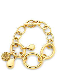 Diane von Furstenberg Gold Charm Link Toggle Bracelet