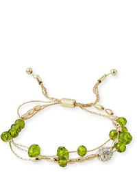 Fragments for Neiman Marcus Fragts Crystal Beaded Pull Tie Bracelet Green