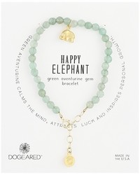 Dogeared Gem Bracelet Happy Elephant Happy Elephant Charm Green Adventurine Bead Bracelet
