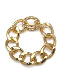 Kenneth Jay Lane Gold And Rhinestone Chain Bracelet