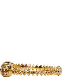 Alexander McQueen Gold Crystal Studded Skull Cuff