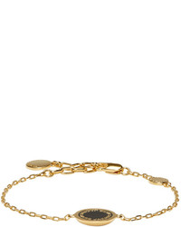 Marc Jacobs Gold Enamel Logo Disc Bracelet