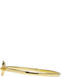 Marc Jacobs Gold Enamel Logo Disc Hinge Bracelet