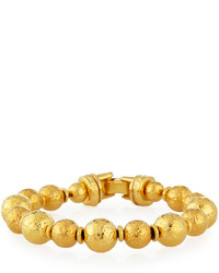 Jose & Maria Barrera Gold Plated Hammered Bead Bracelet