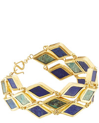 Pippa Small Gold Plated Silver Bracelet With Chrysocolla And Lapis