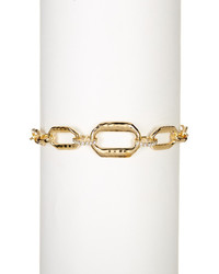 Judith Jack Gold Plated Sterling Silver Chain Link Swarovski Marcasite Studded Bracelet