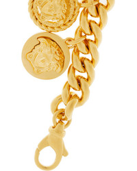 Versace Gold Plated Swarovski Crystal Charm Bracelet