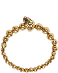 Alexander McQueen Gold Skull Multibeaded Bracelet