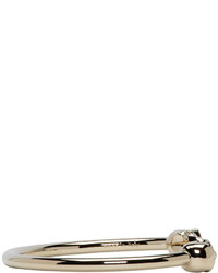 Alexander McQueen Gold Thin Twin Skull Bracelet