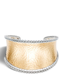 John Hardy Hammered 18k Gold Chain Cuff Bracelet