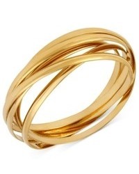 Hint of Gold 14k Gold Plated Bracelet Interlocking Bangle Bracelet